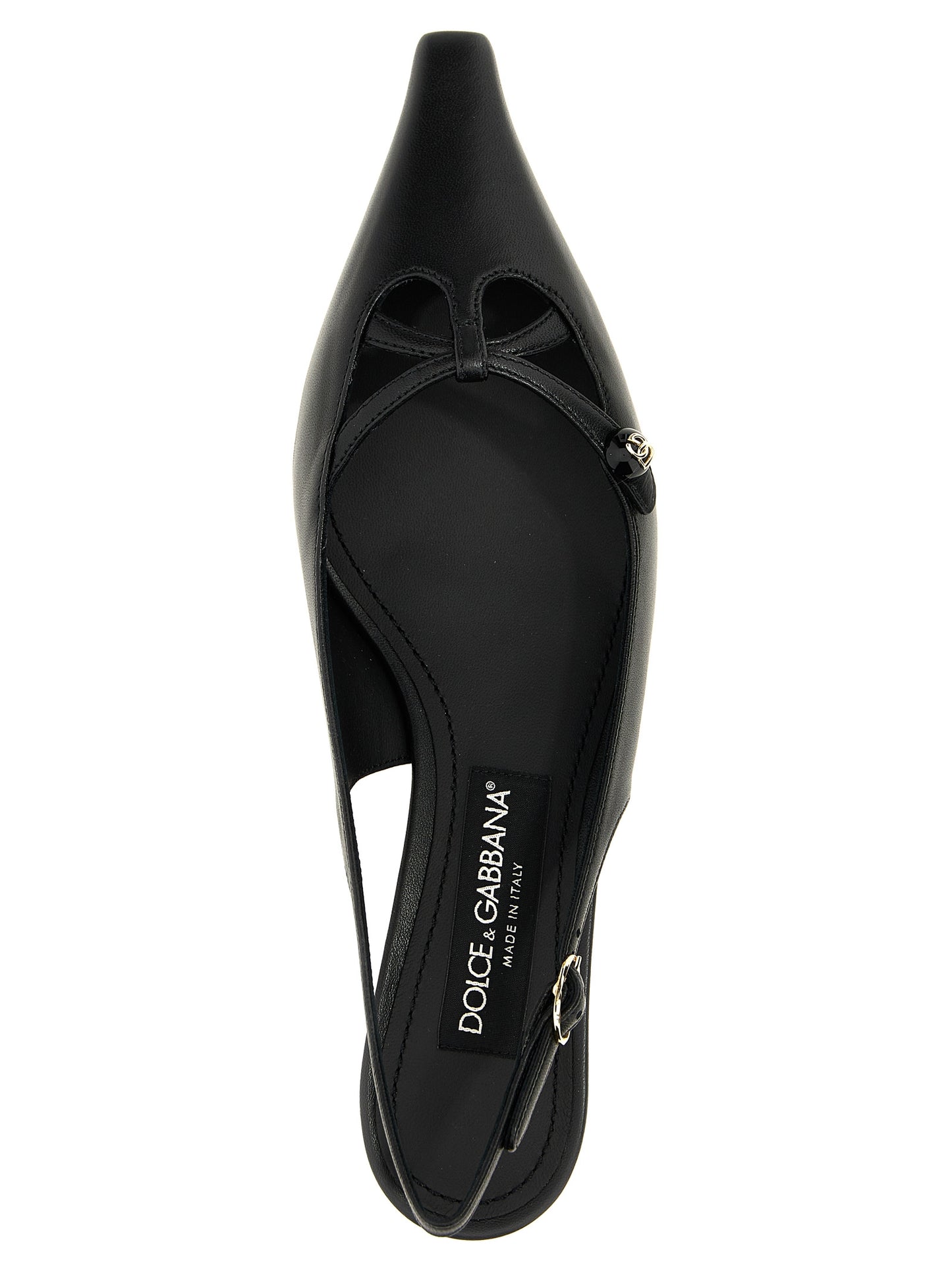 Black Lamb Leather Mid Heel Pumps