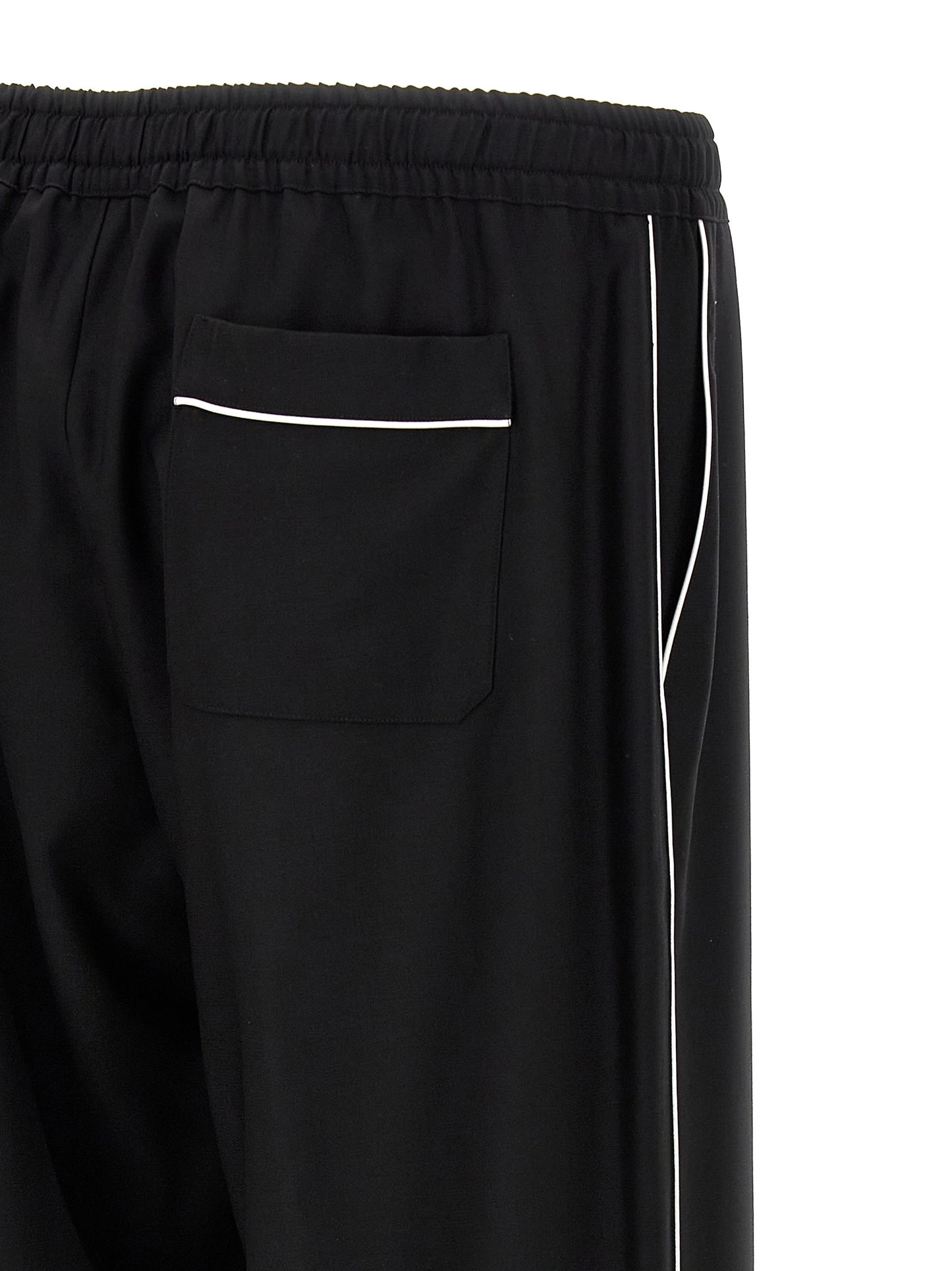 Black Virgin Wool Casual Pants