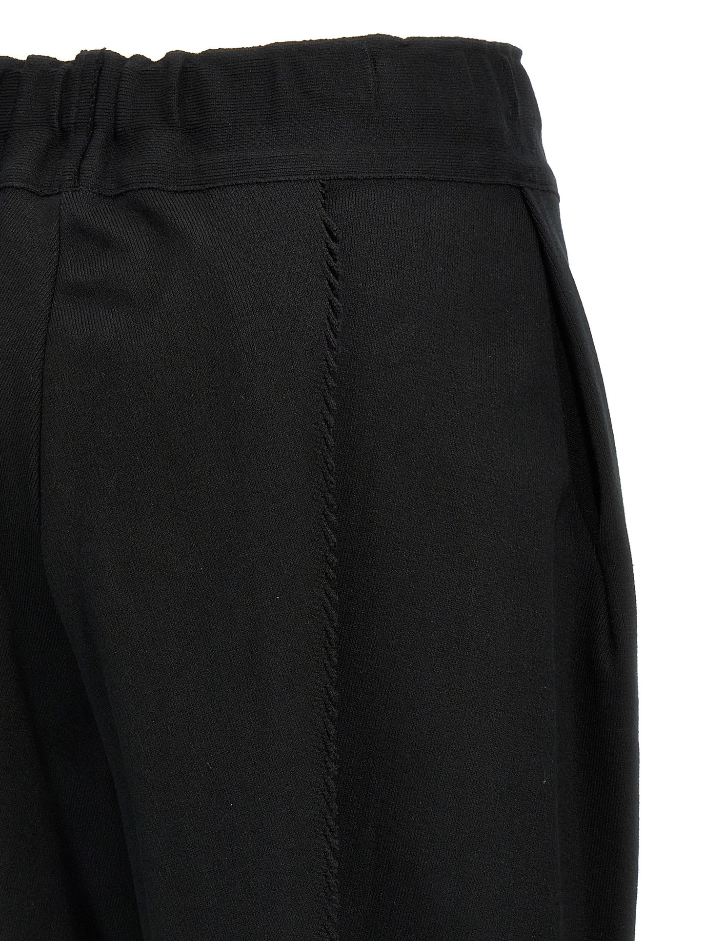 Black Cotton Casual Pants