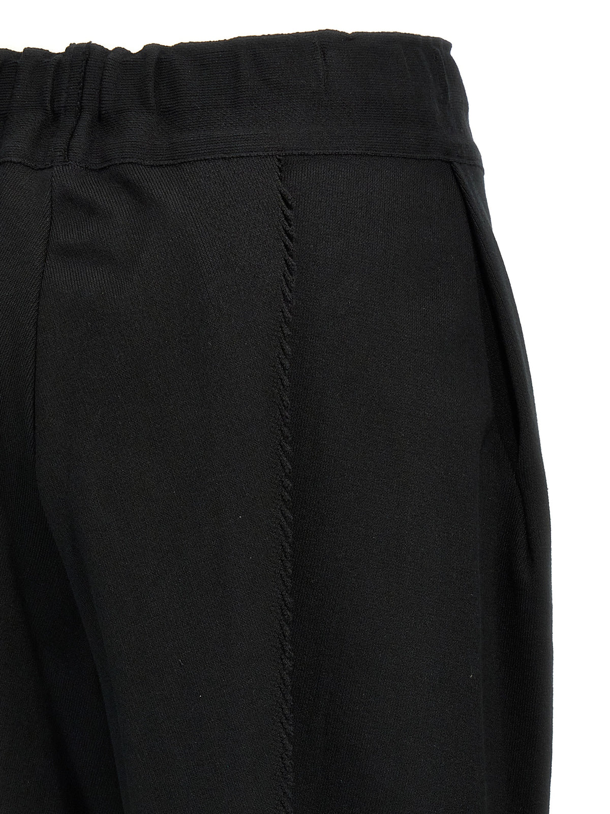 Black Cotton Casual Pants