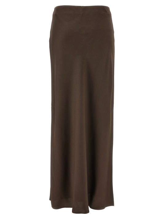 Brown Acetate Mini Skirt
