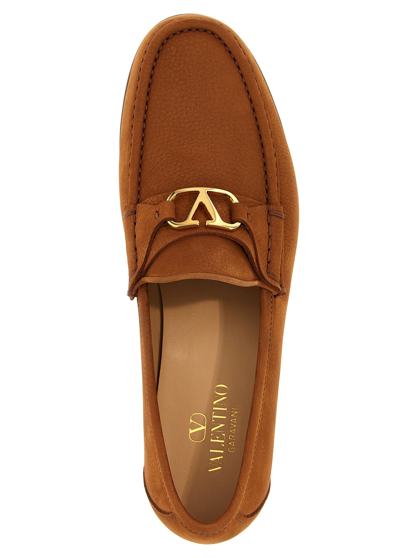 Brown Calfskin Slip-On Loafers