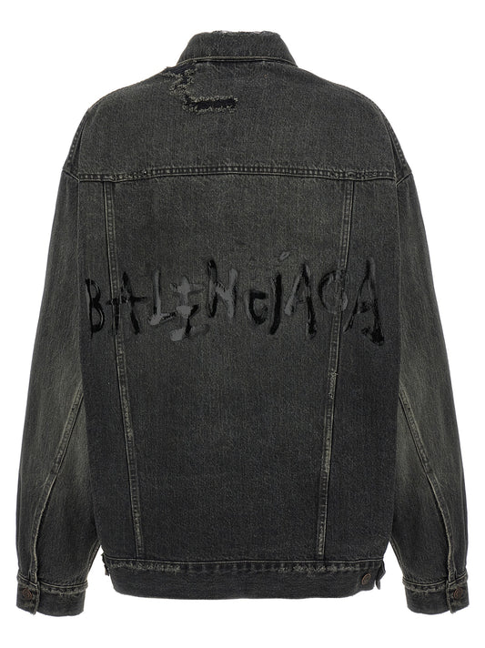 Gray Cotton Denim Jacket
