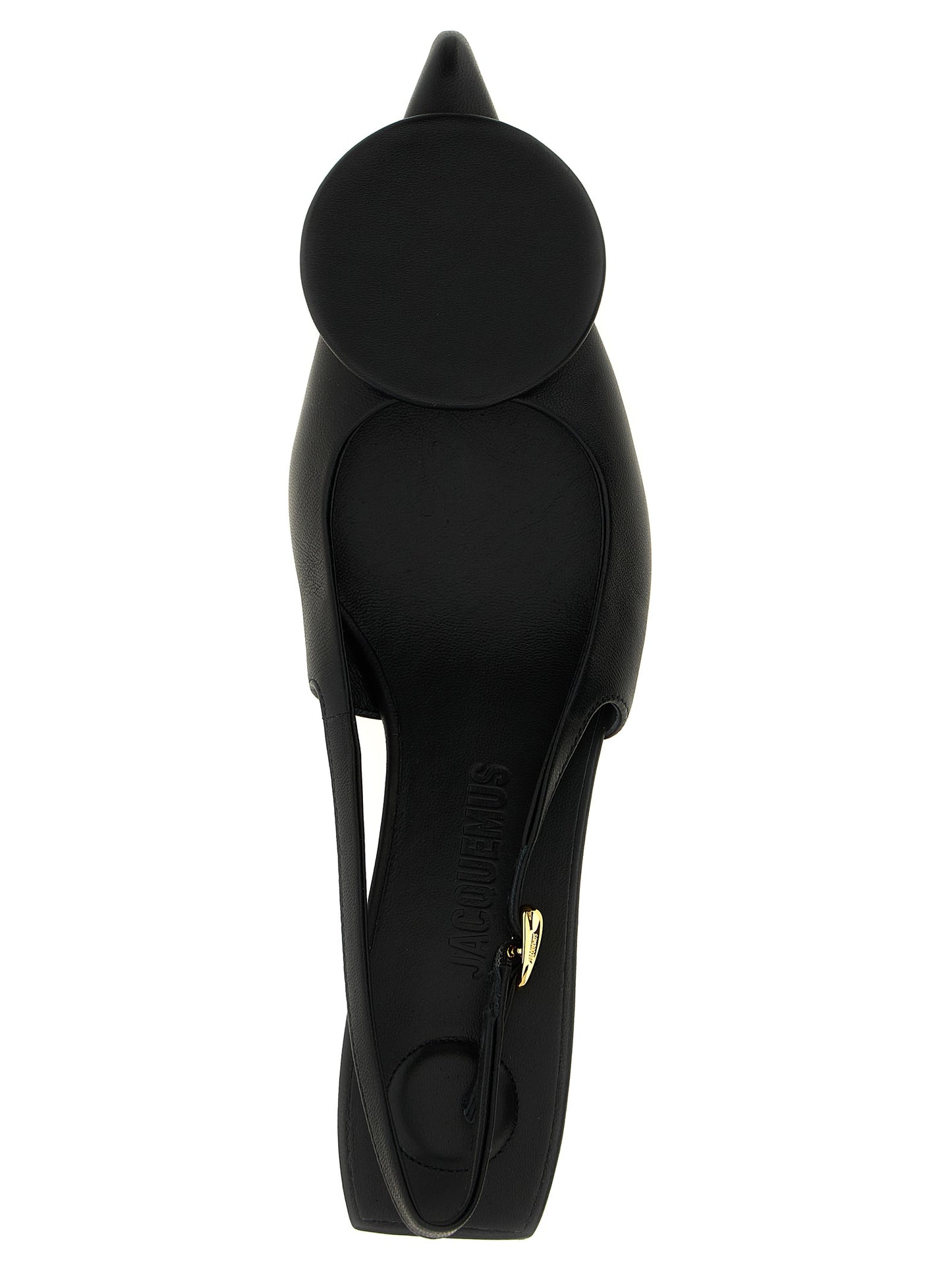 Black Lamb Leather Mid Heel Pumps