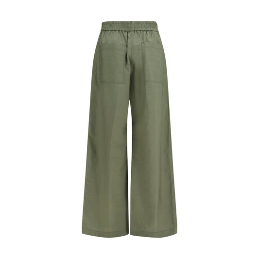 Bicolor Cotton Casual Pants