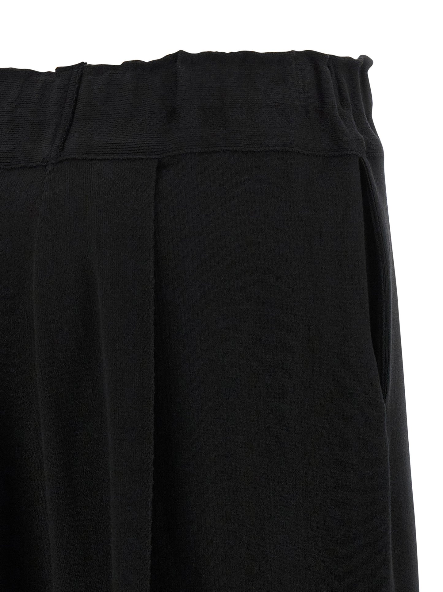 Black Cotton Casual Pants