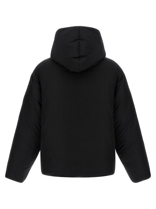 Black Polyamide Full-Length Jacket