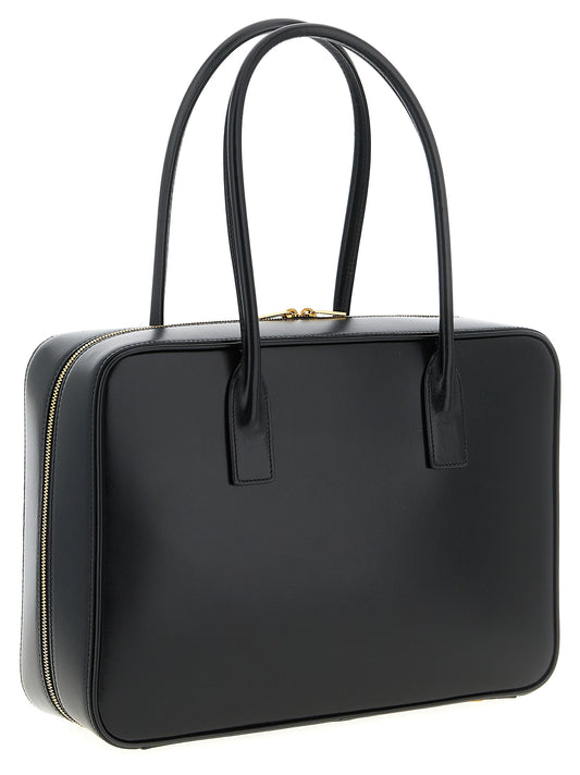 Black Calfskin Shoulder Bag