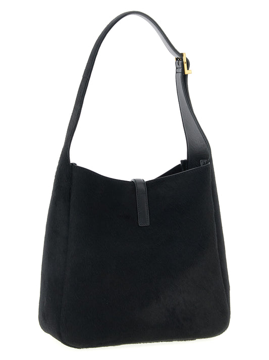 Black Calfskin Shoulder Bag