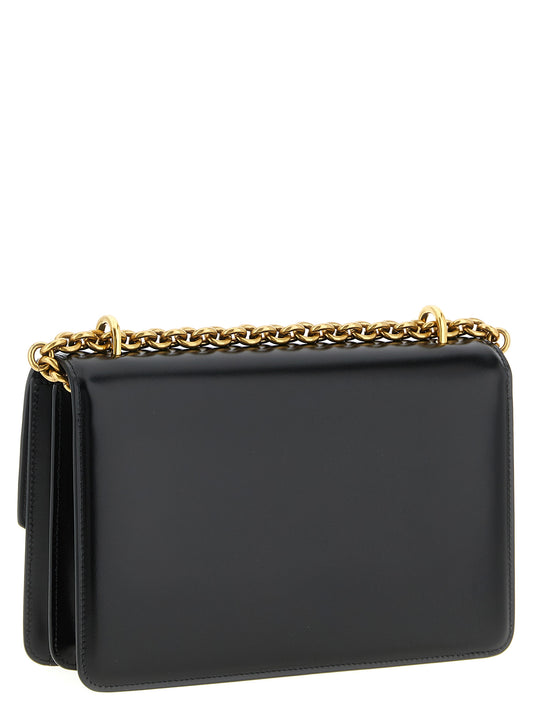 Black Calfskin Shoulder Bag