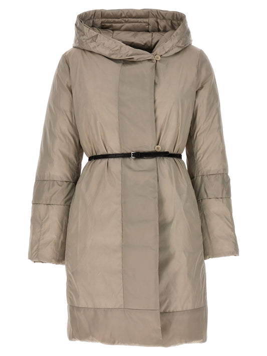 Beige Polyamide Full-Length Jacket