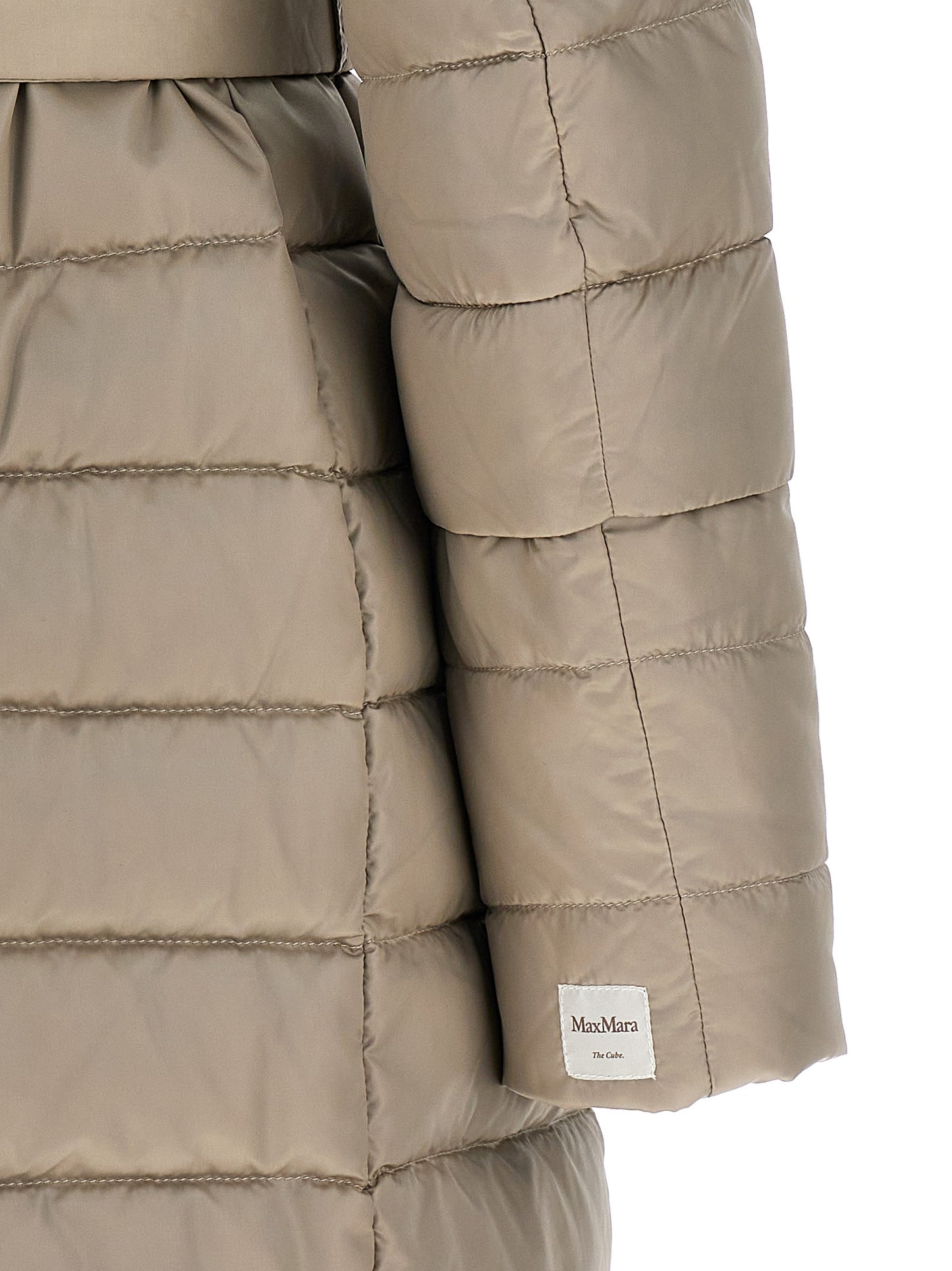 Beige Polyamide Full-Length Jacket