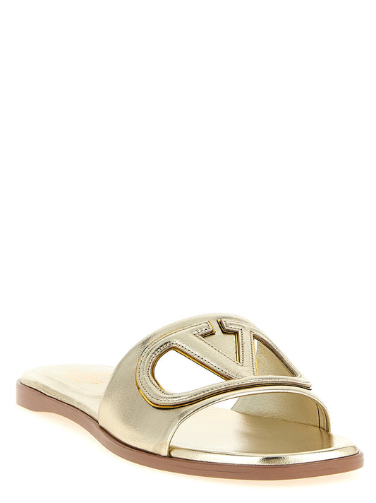 Gold Calfskin Slides