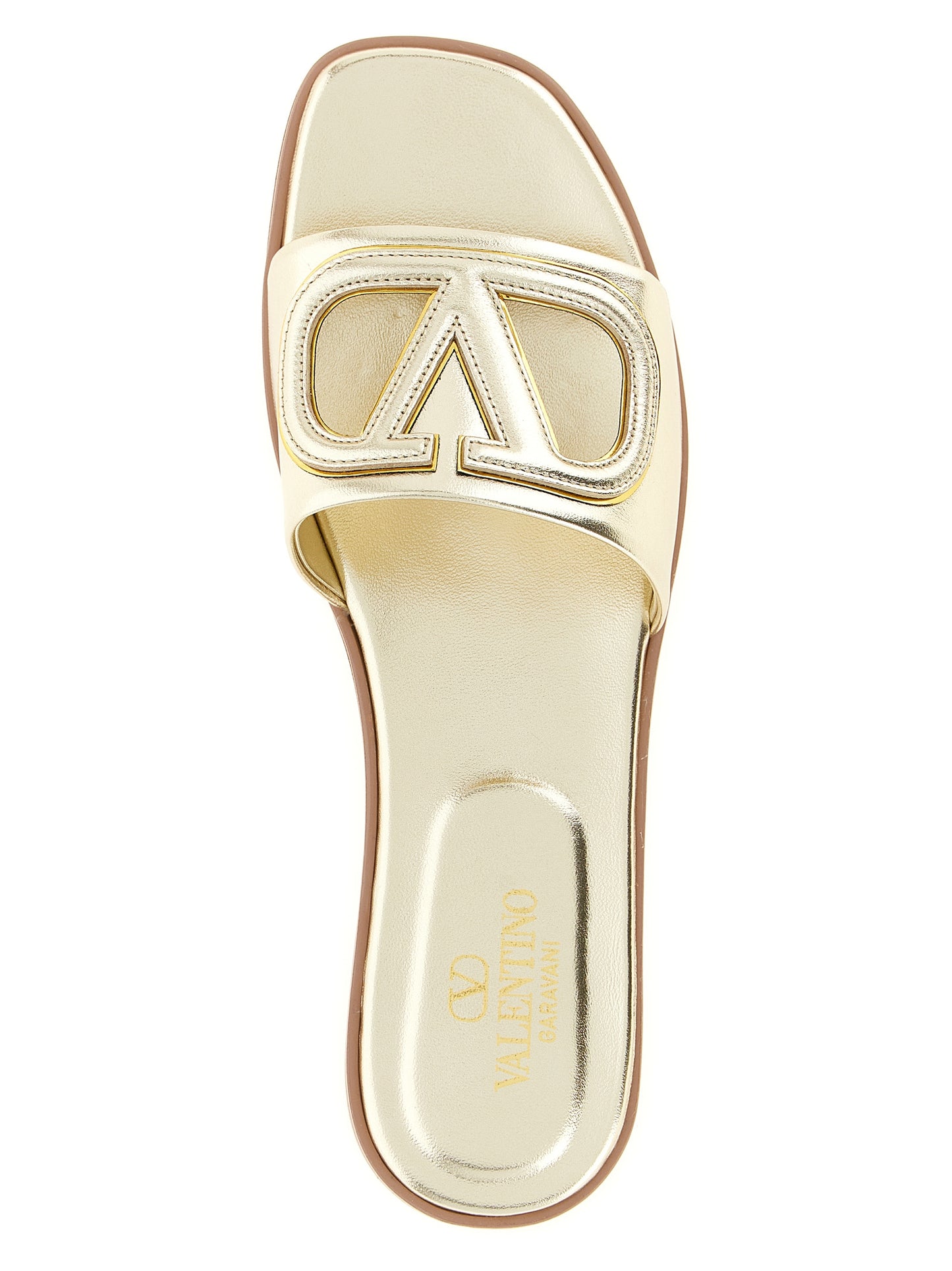 Gold Calfskin Slides
