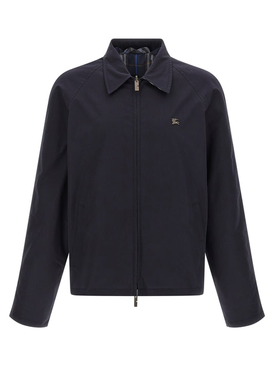 Blue Cotton Full-Length Jacket