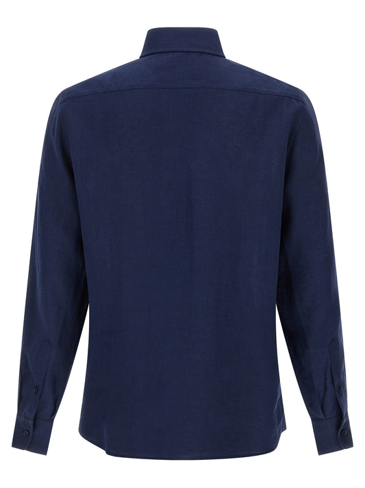 Blue Linen Blouse