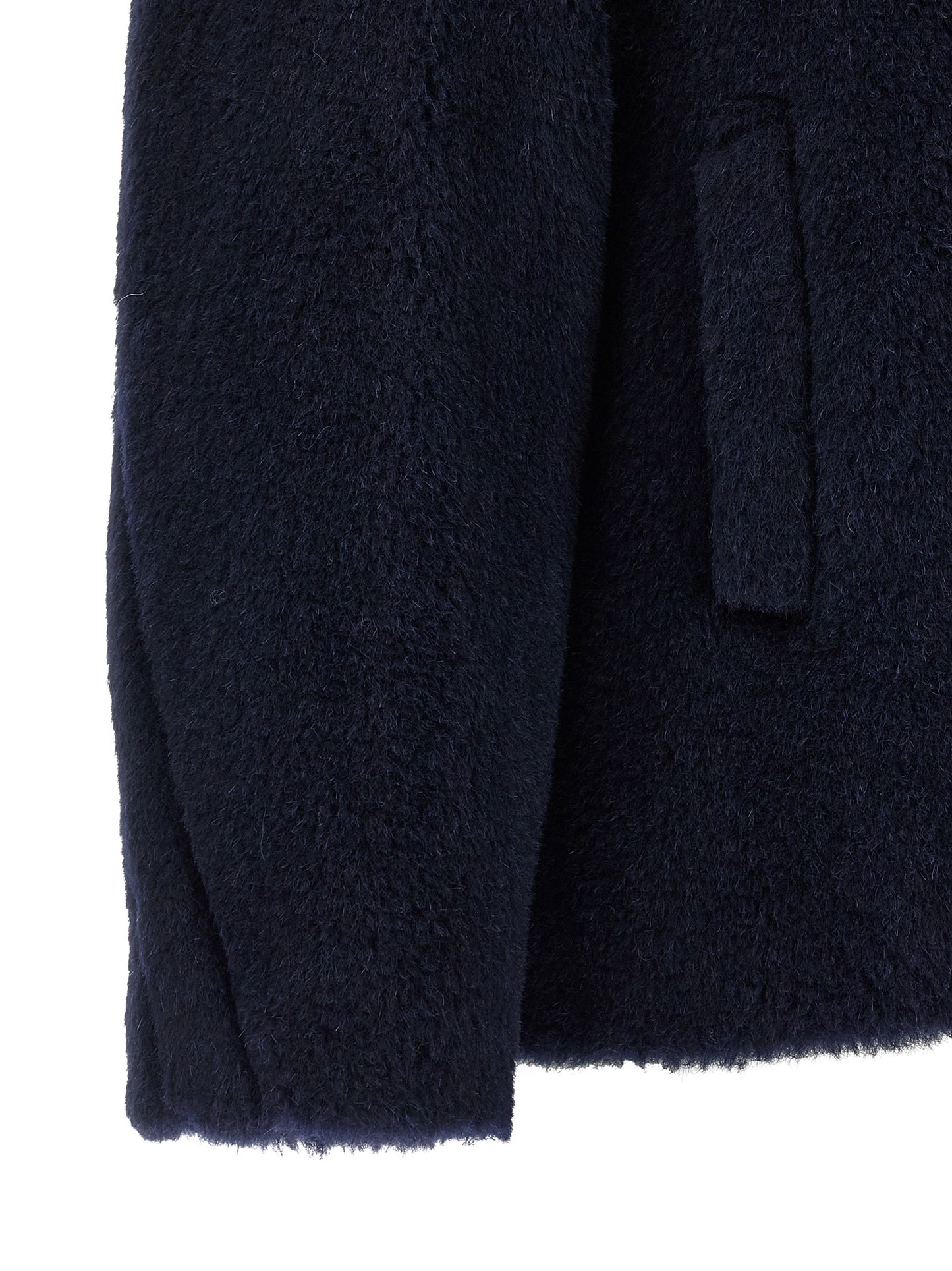 Blue Alpaca Leather Coat