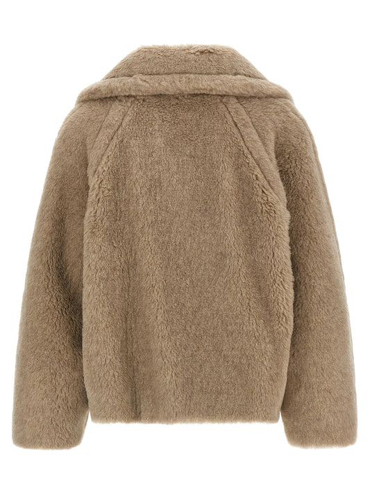 Beige Alpaca Leather Coat