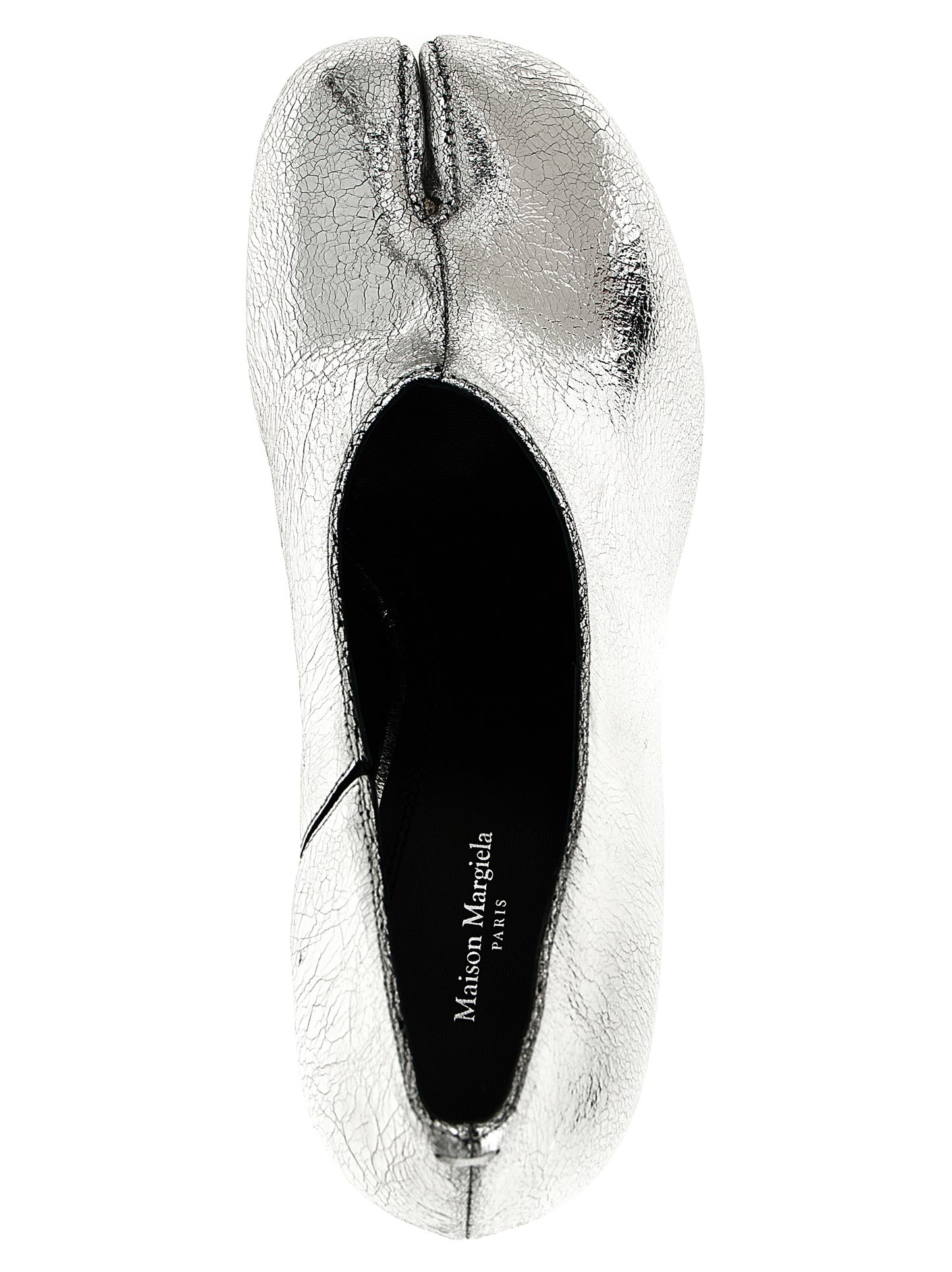 Silver Calfskin Mid Heel Pumps