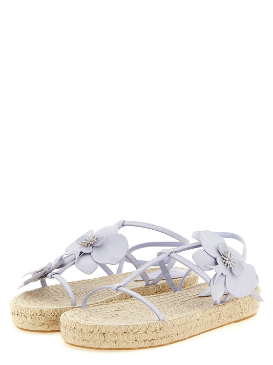 Purple Cowhide Flat Sandals