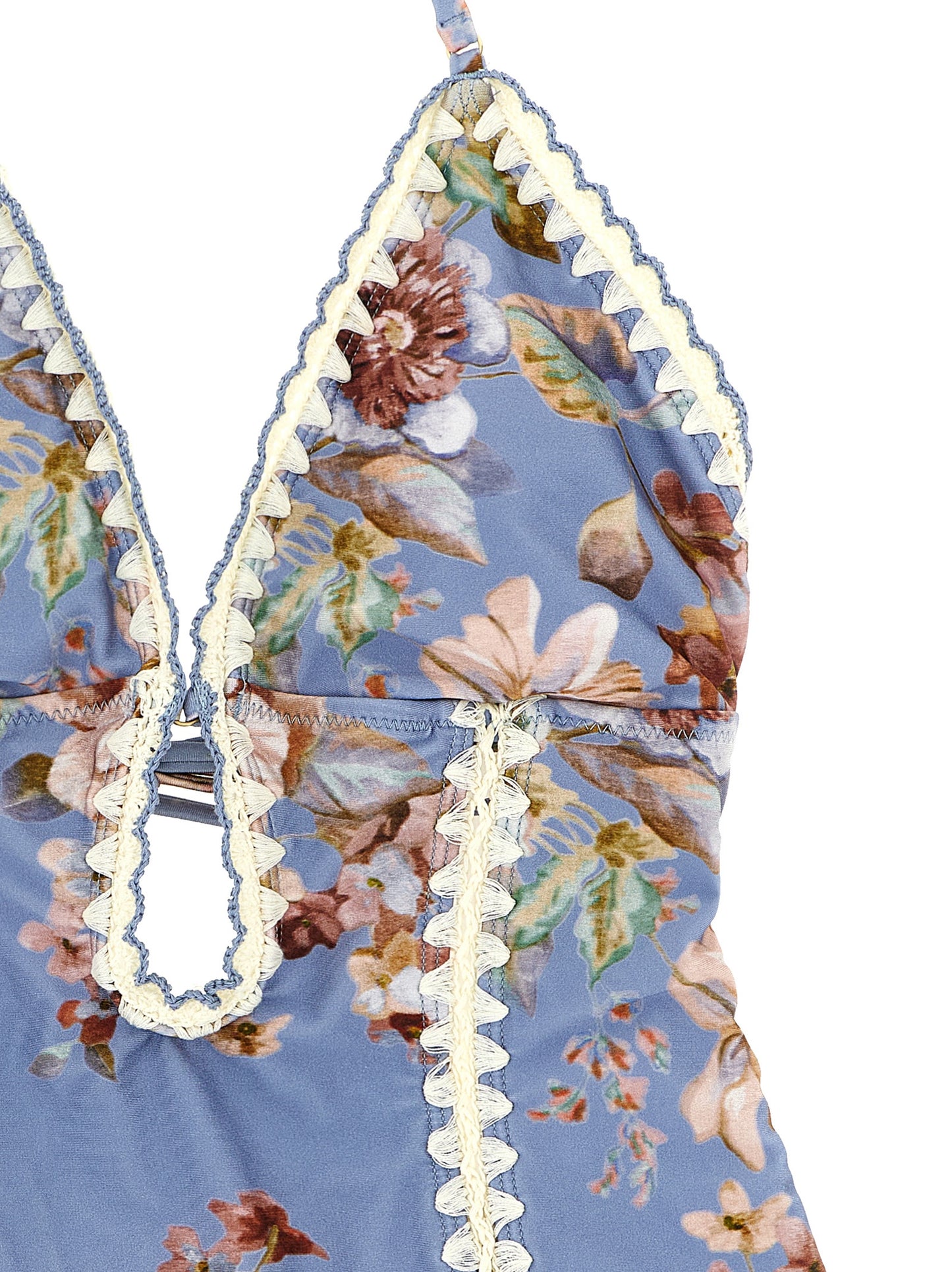 Blue Polyamide One-Piece Swimsuit