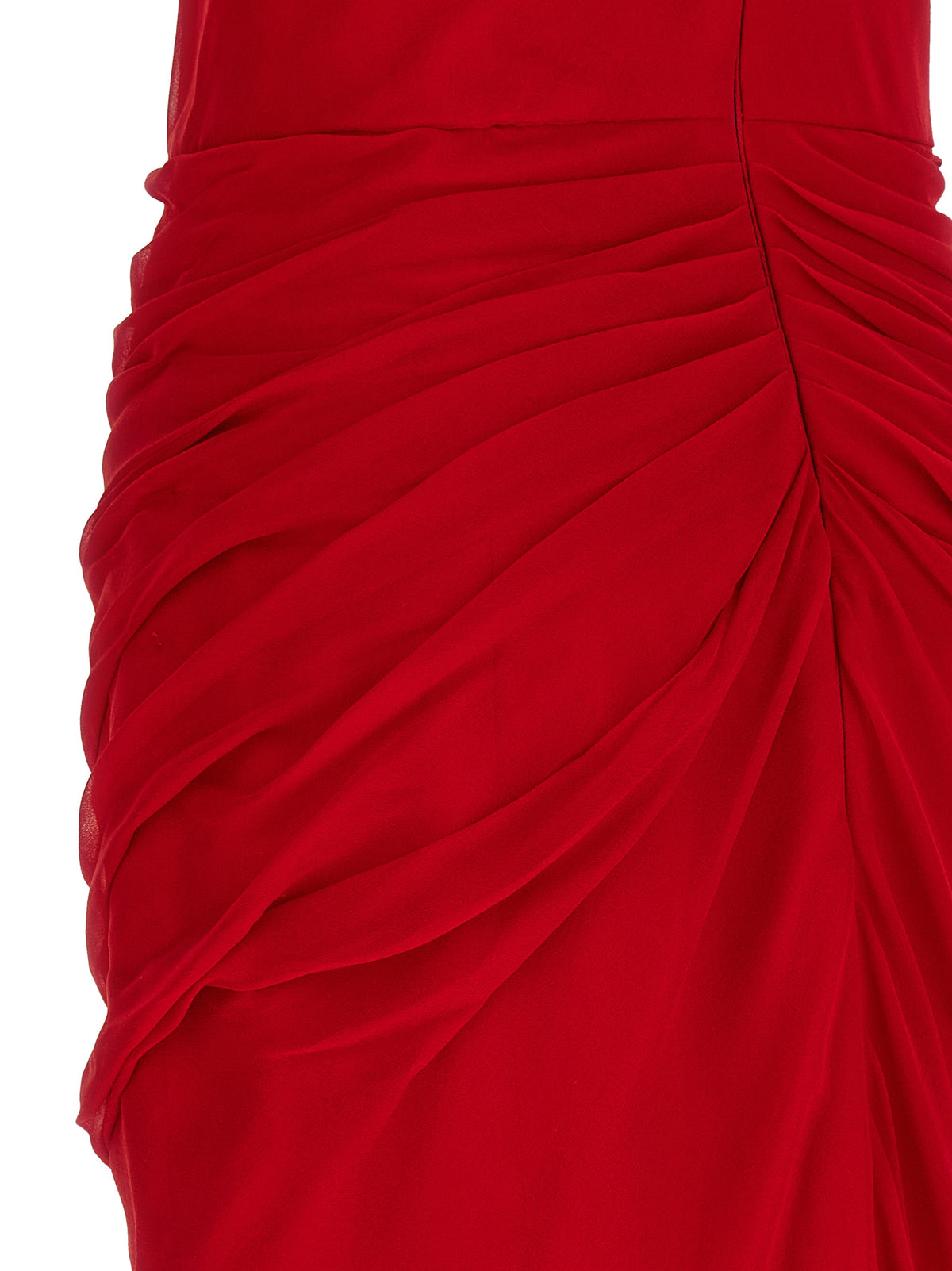 Red Silk Midi Dress