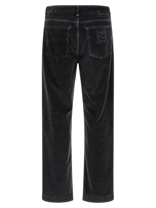 Gray Cotton Casual Pants