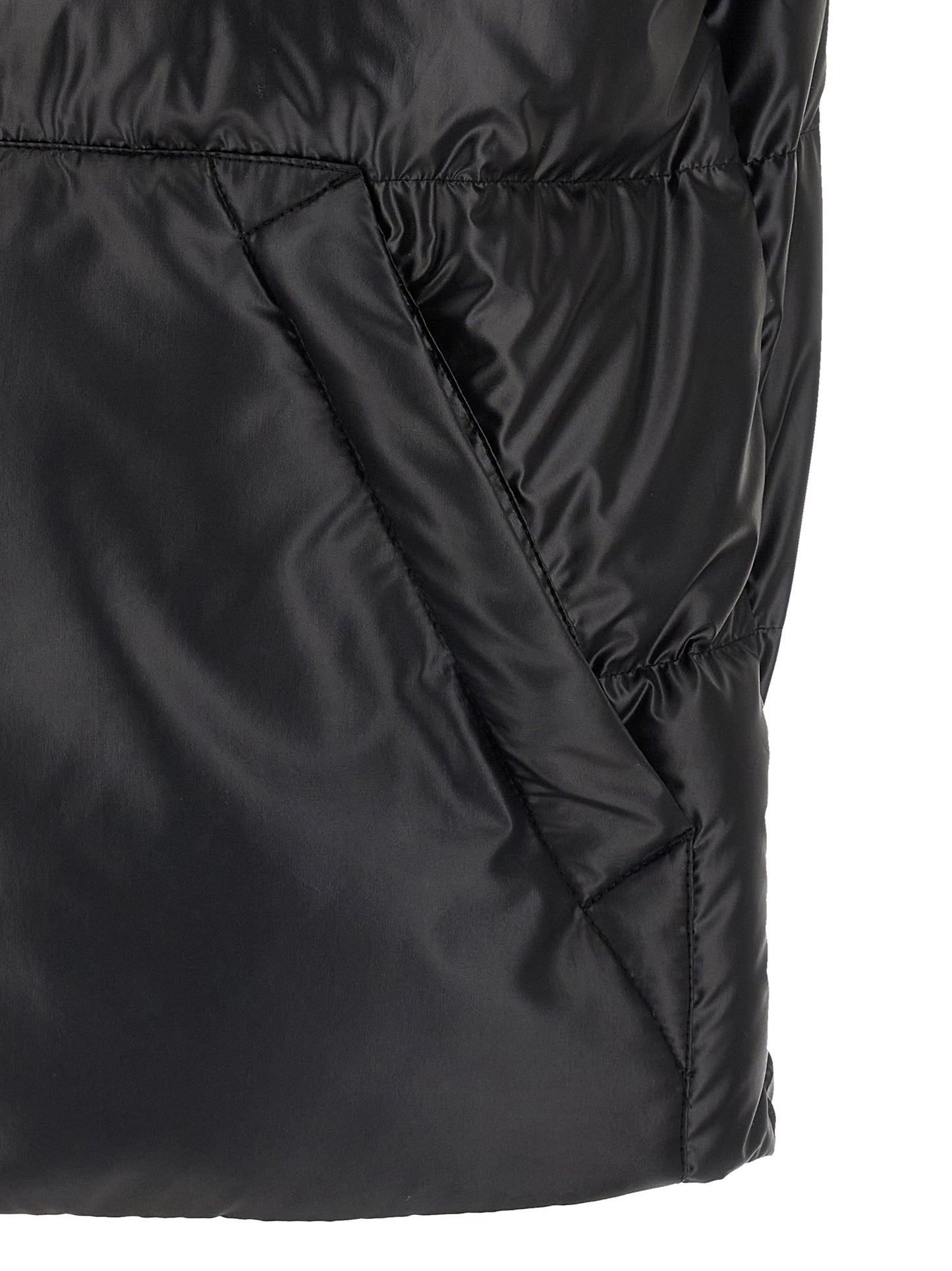 Black Polyester Sleeveless Jacket