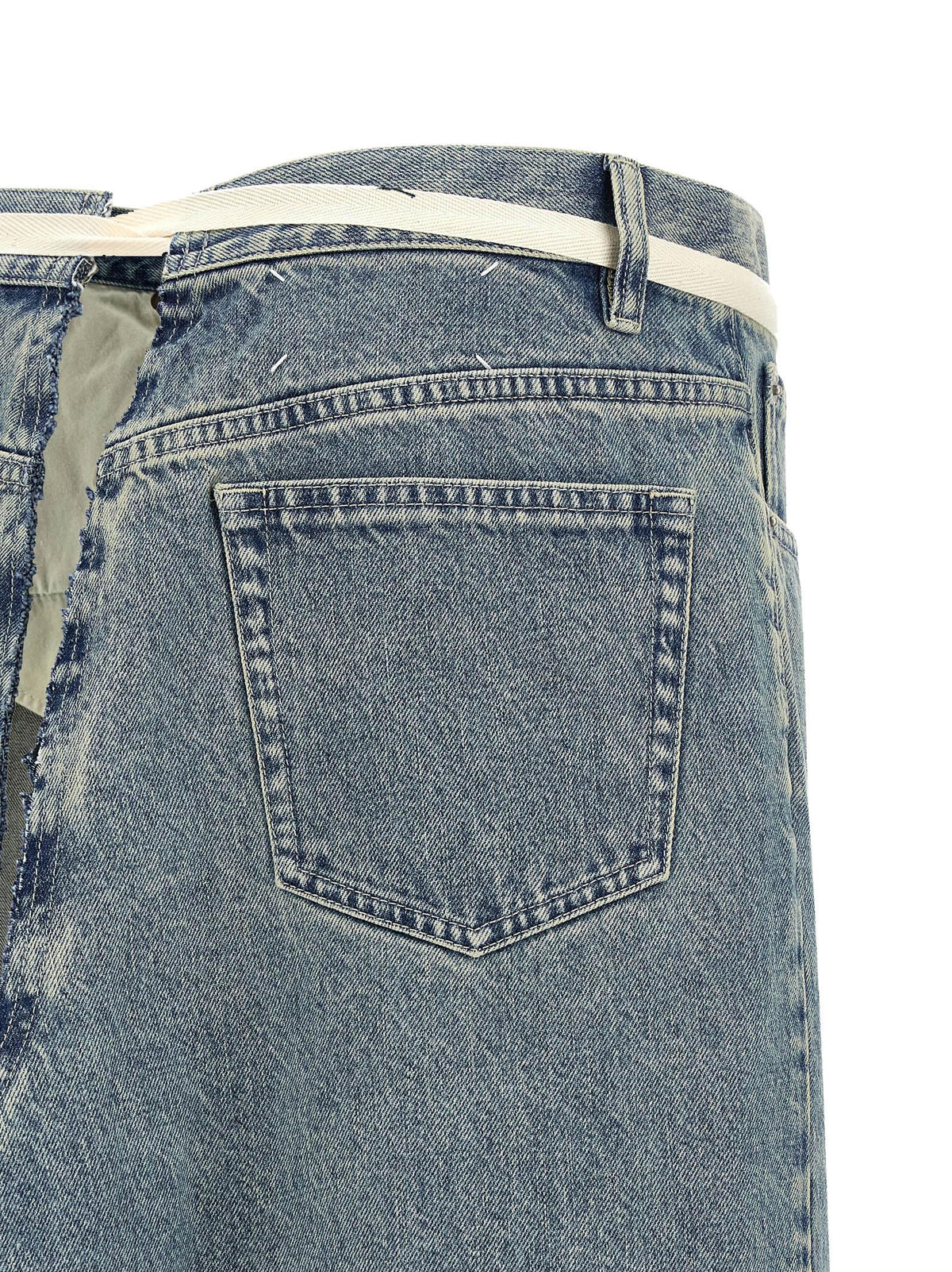 Blue Cotton Mini Skirt