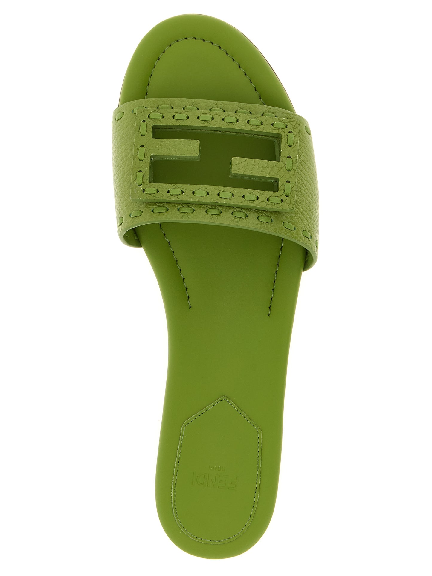 Bicolor Calfskin Slides