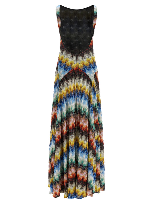 Multicolor Viscose Long Dress