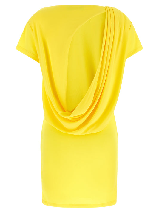 Bicolor Viscose Short Dress