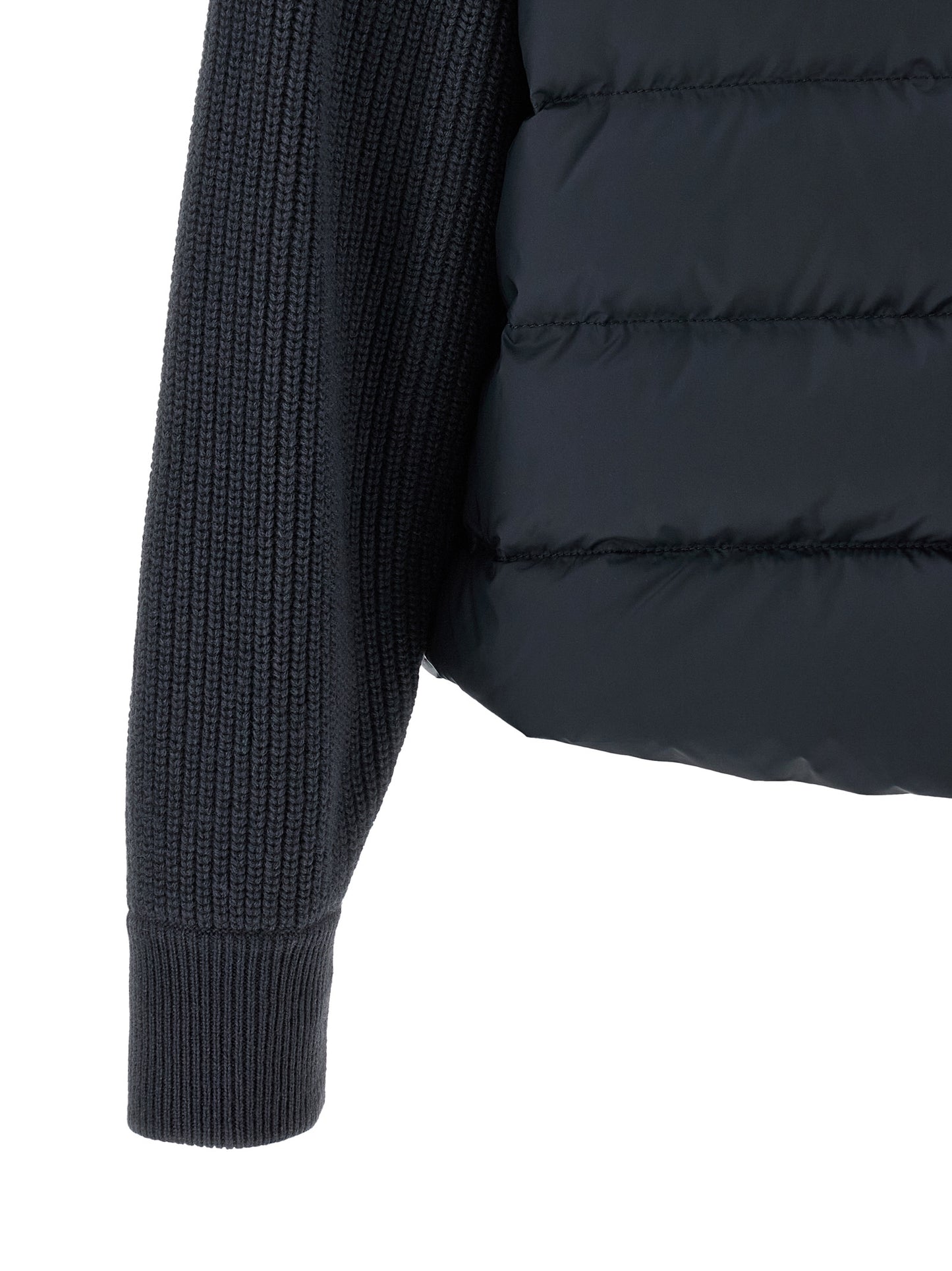 Blue Polyester Full-Length Jacket