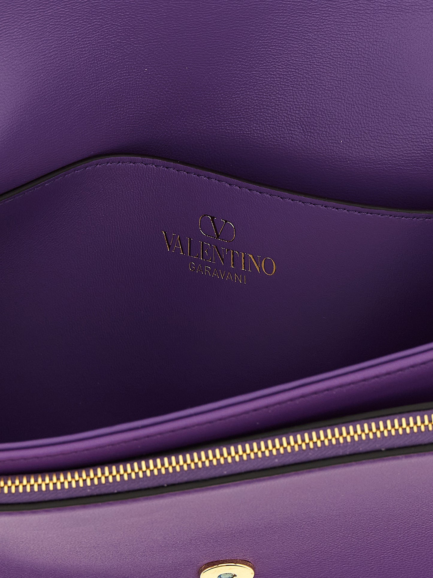 Purple Lamb Leather Shoulder Bag