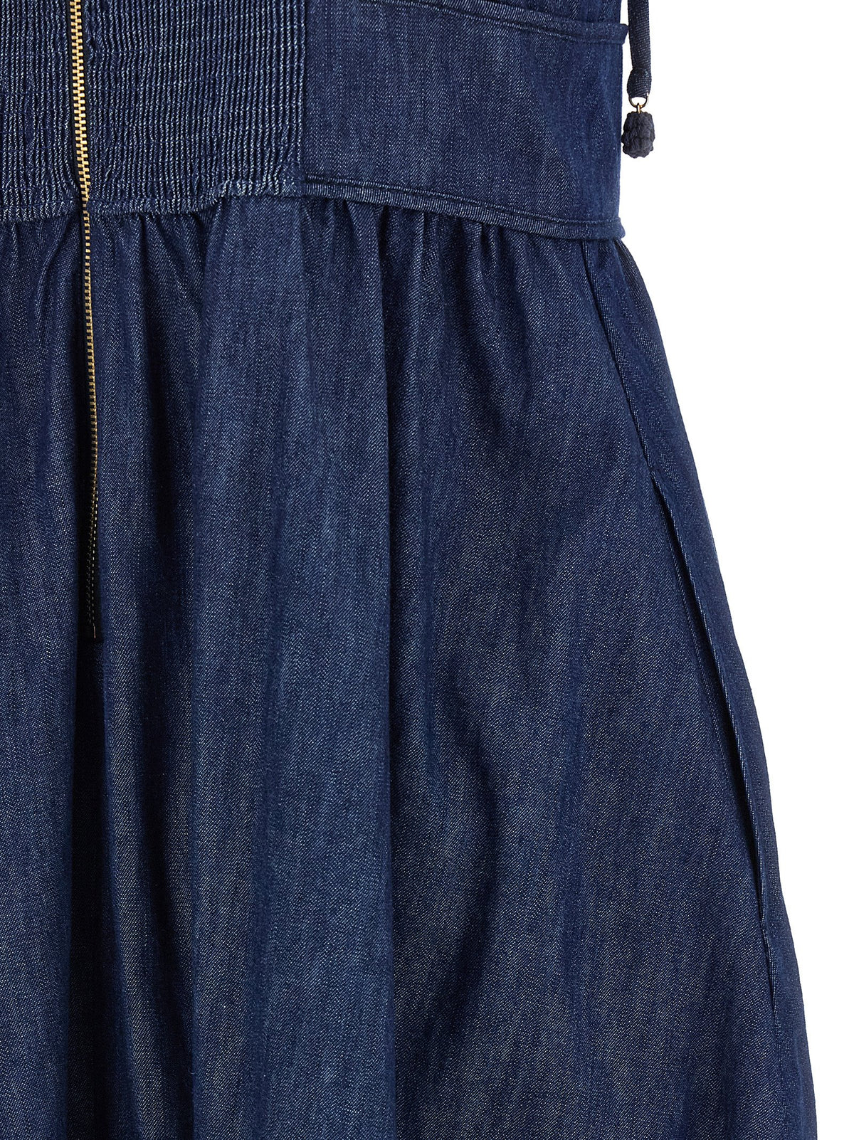 Blue Cotton Midi Dress