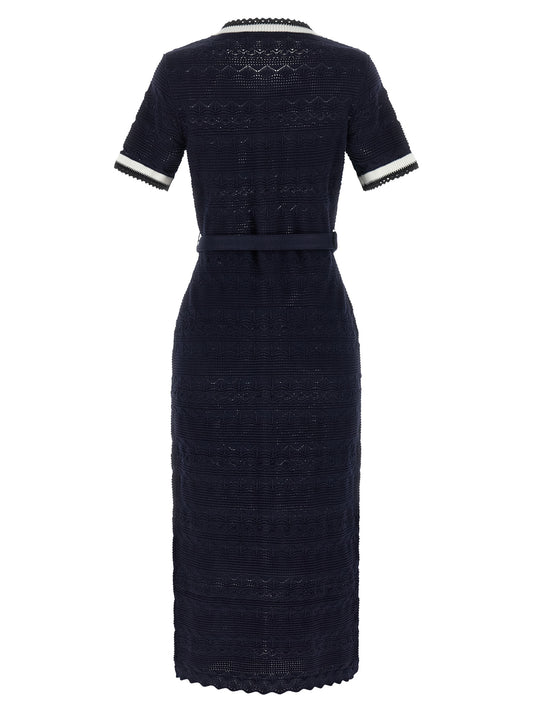 Blue Cotton Midi Dress