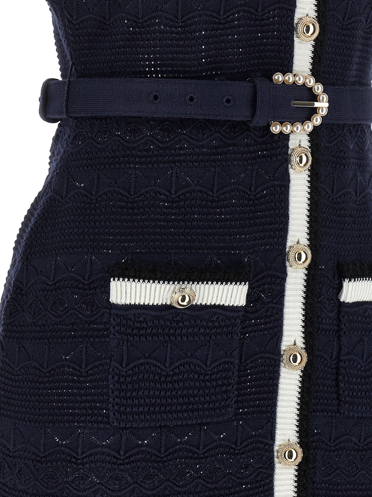 Blue Cotton Midi Dress