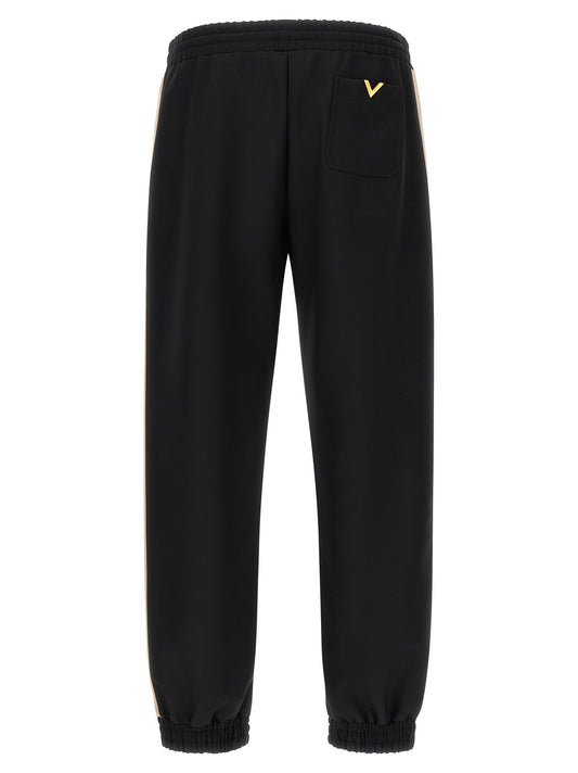 Black Polyester Athletic Pants