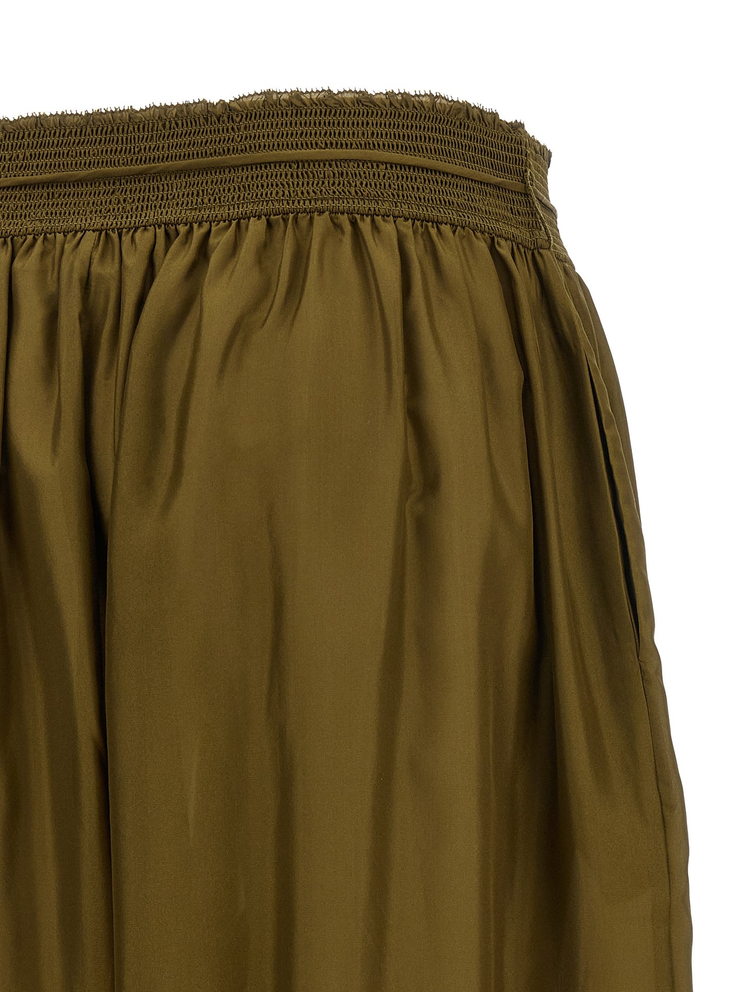 Bicolor Silk Casual Pants
