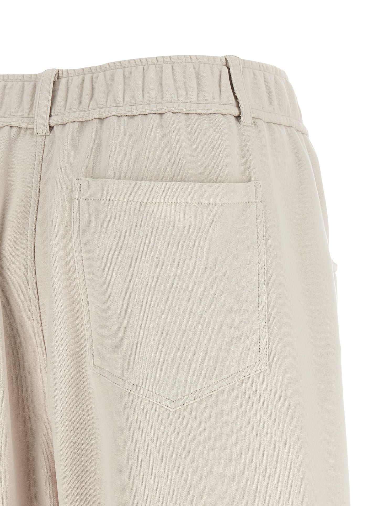Beige Cotton Athletic Pants