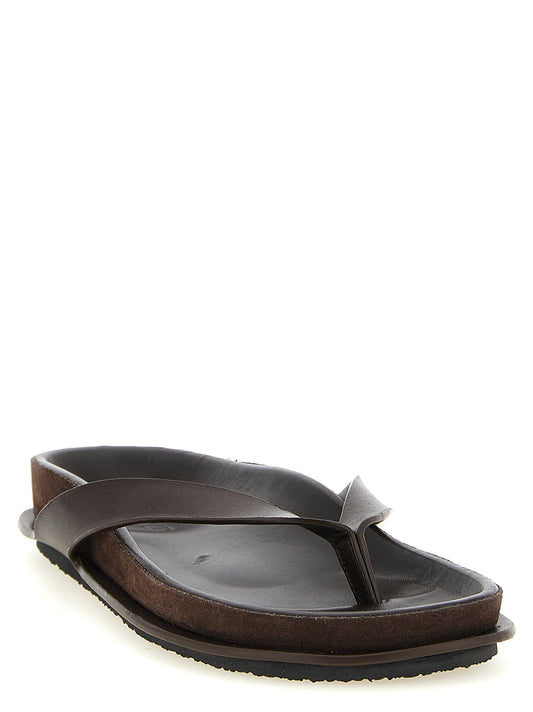 Brown Cowhide Slides