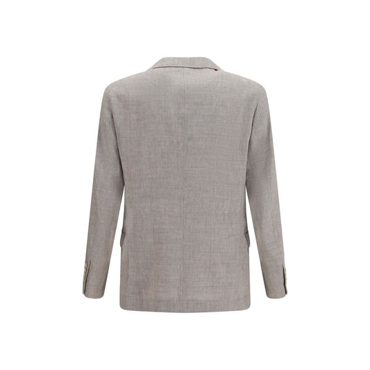 Beige Linen Full-Length Jacket