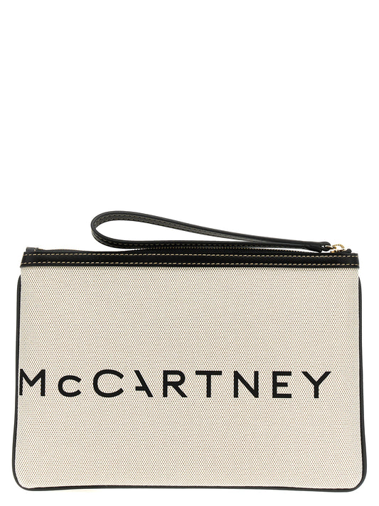 Beige Cotton Clutch Bag