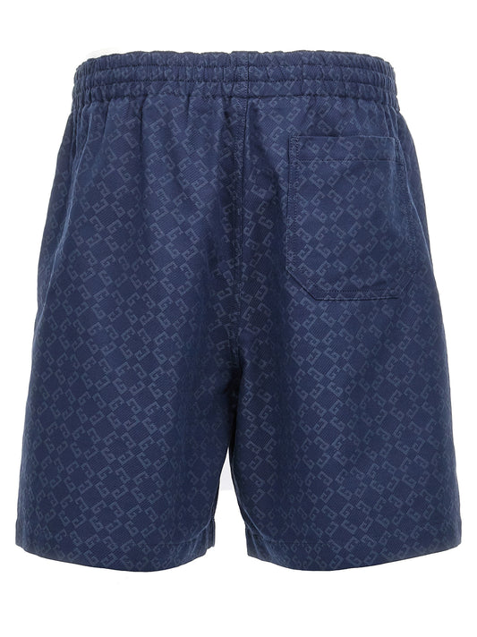 Blue Cotton Bermuda Shorts