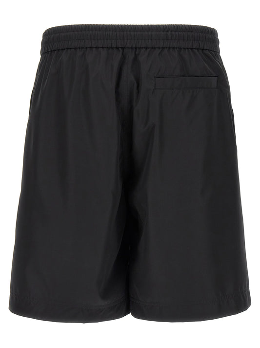 Black Polyester Bermuda Shorts