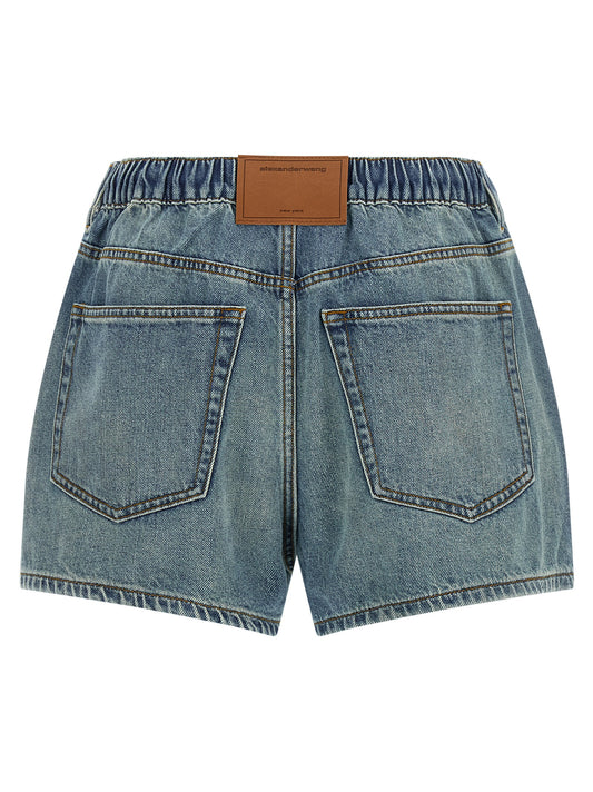 Blue Cotton Bermuda Shorts
