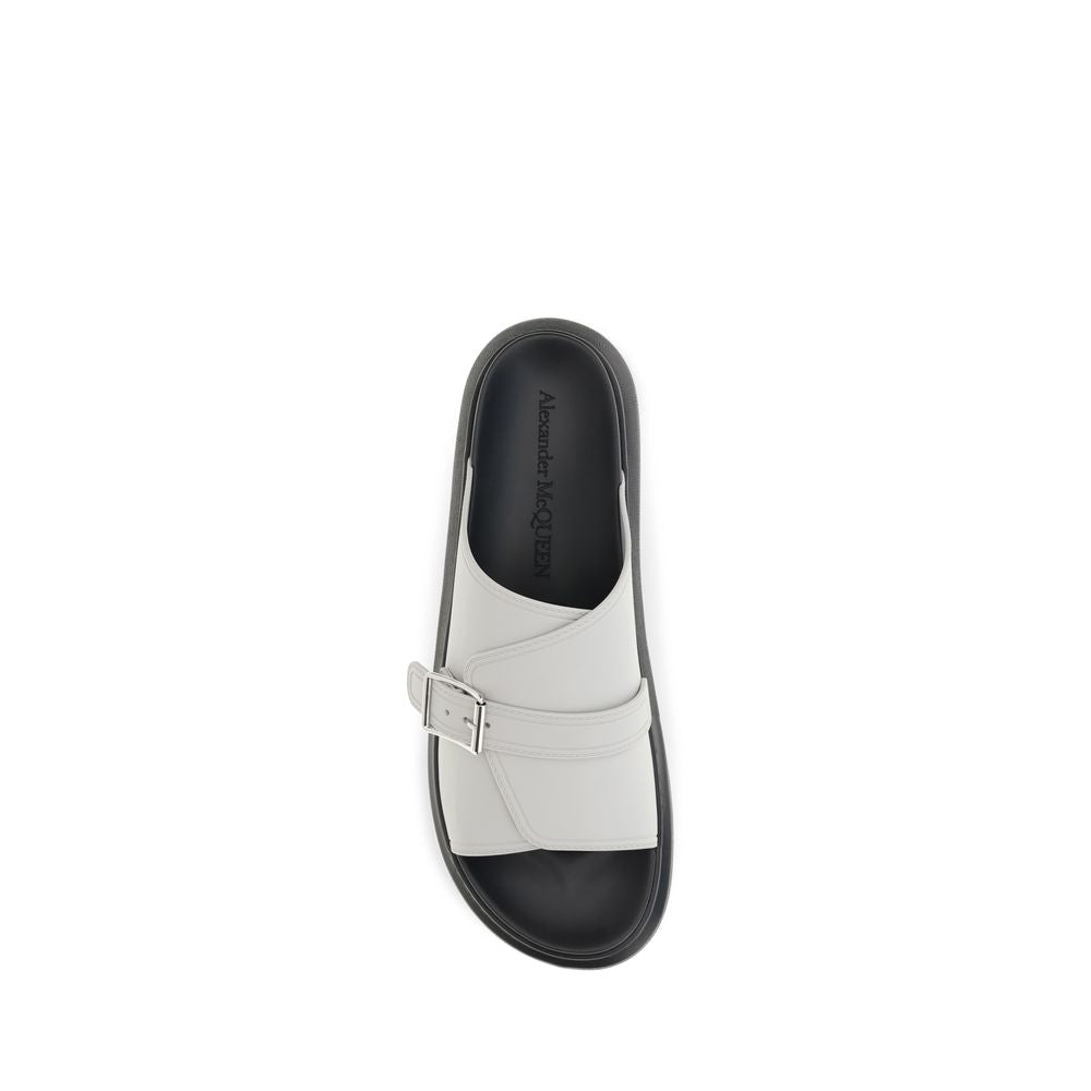 Gray Polyurethane Platform Sandals