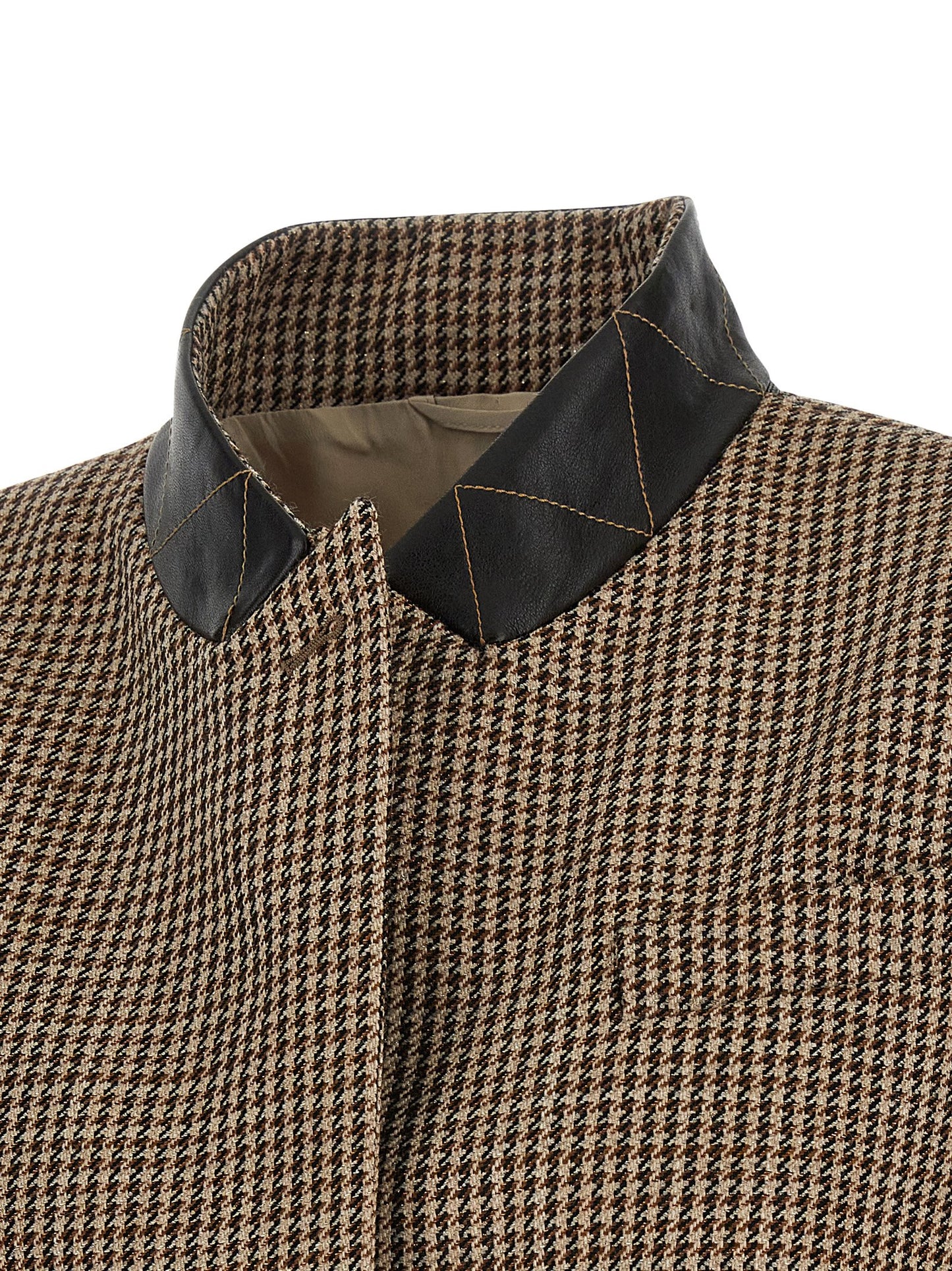 Beige Virgin Wool Sleeveless Jacket