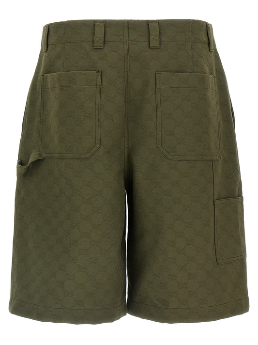 Bicolor Cotton Bermuda Shorts