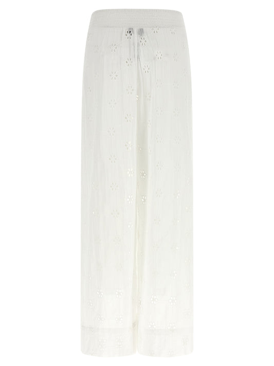 White Cotton Casual Pants